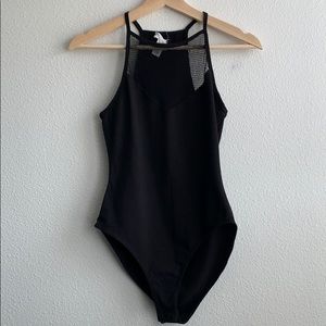 Full tilt Black V Halter Bodysuit